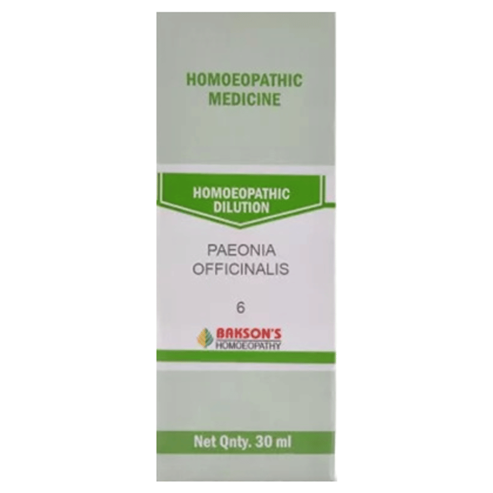 Bakson's Homeopathy Paeonia Officinalis Dilution 6 CH bottle of 30 ml Dilution Bakson's Homeopathy Paeonia Officinalis Dilution 6 CH bottle of 30 ml Dilution