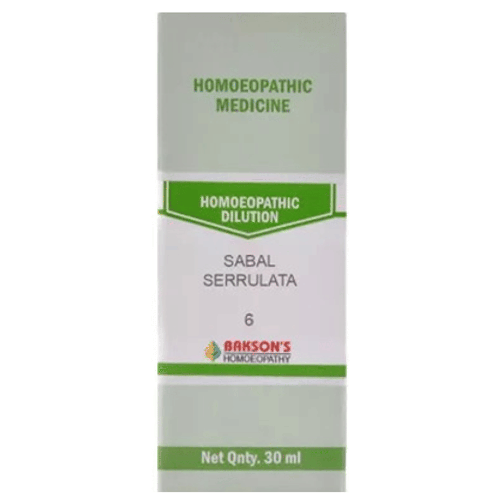 Bakson's Homeopathy Sabal Serrulata Dilution 6 bottle of 30 ml Dilution
