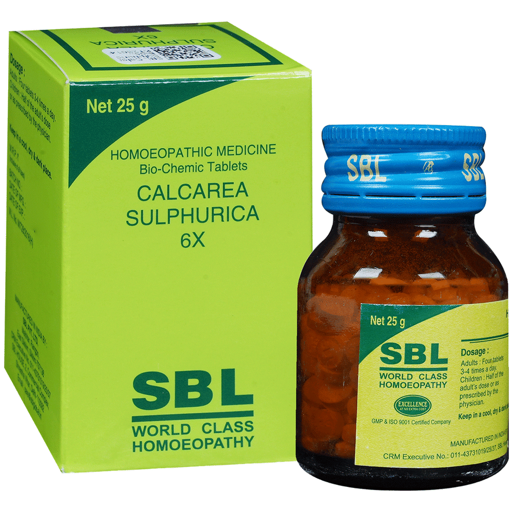 SBL Calcarea Sulphurica Biochemic Tablet 6X bottle of 25 gm Biochemic Tablet