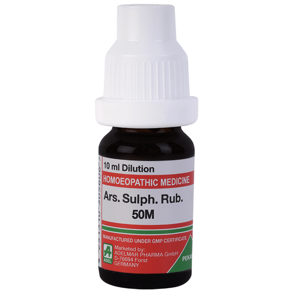 ADEL Ars Sulph Rub Dilution 50M bottle of 10 ml Dilution
