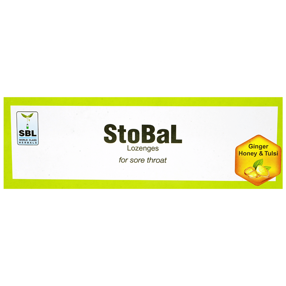 SBL Stobal Lozenges (8 Each) Ginger Honey & Tulsi box of 10 strips