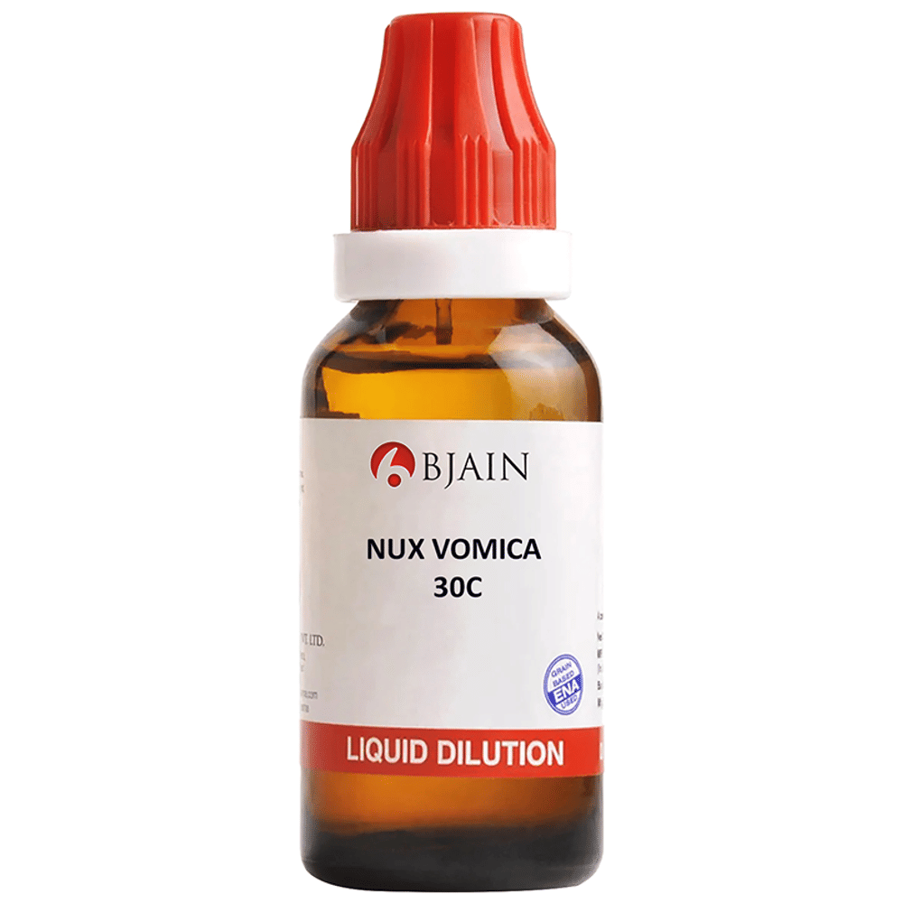 Bjain Nux Vomica Dilution 30C bottle of 30 ml Dilution