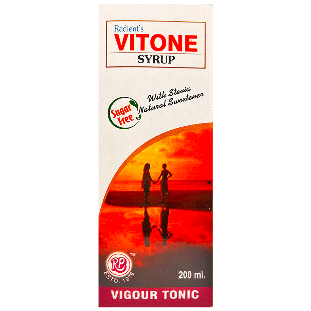 Radient's Vitone Syrup Sugar Free bottle of 200 ml Syrup