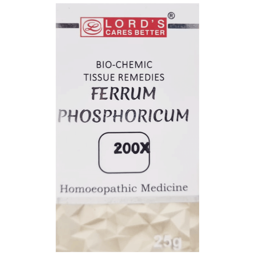 Lord's Ferrum Phos Biochemic Tablet 200X bottle of 25 gm Biochemic Tablet
