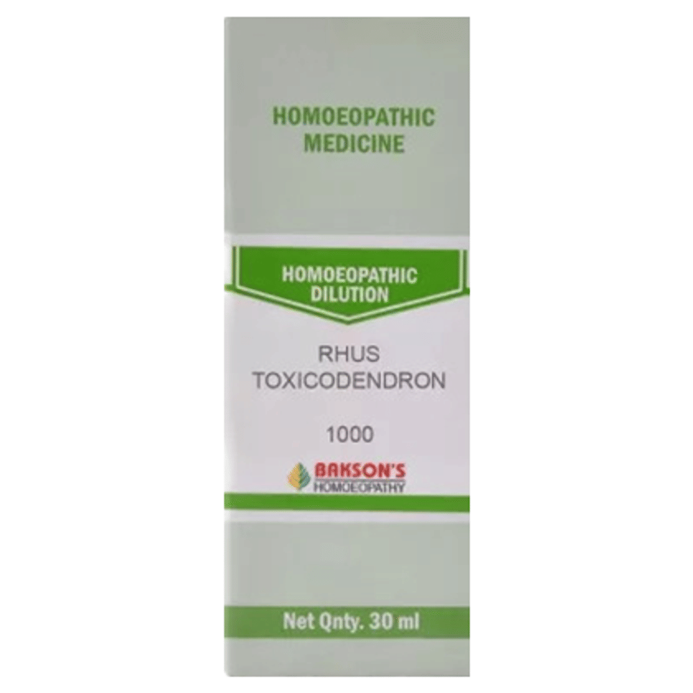 Bakson's Homeopathy Rhus Toxicodendron Dilution 1000 CH bottle of 30 ml Dilution