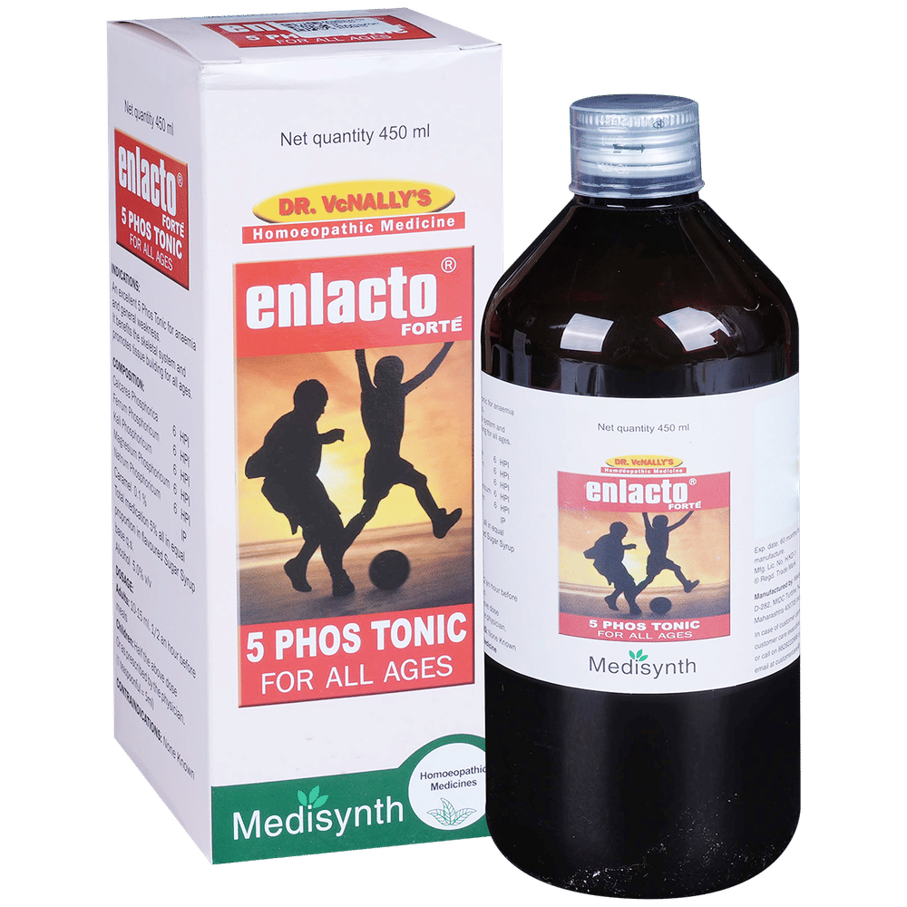 Medisynth Enlacto Forte 5 Phos Tonic bottle of 450 ml Tonic