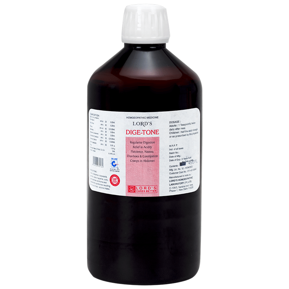 Lord's Dige-Tone Syrup bottle of 450 ml Syrup