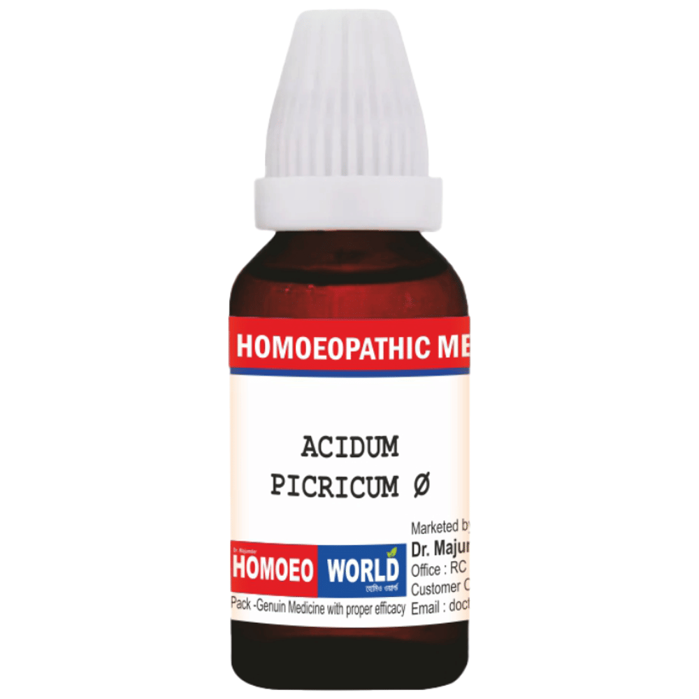 Dr. Majumder Homeo World Acidum Picricum Q Mother Tincture (30 ml Each) box of 1 Bottle