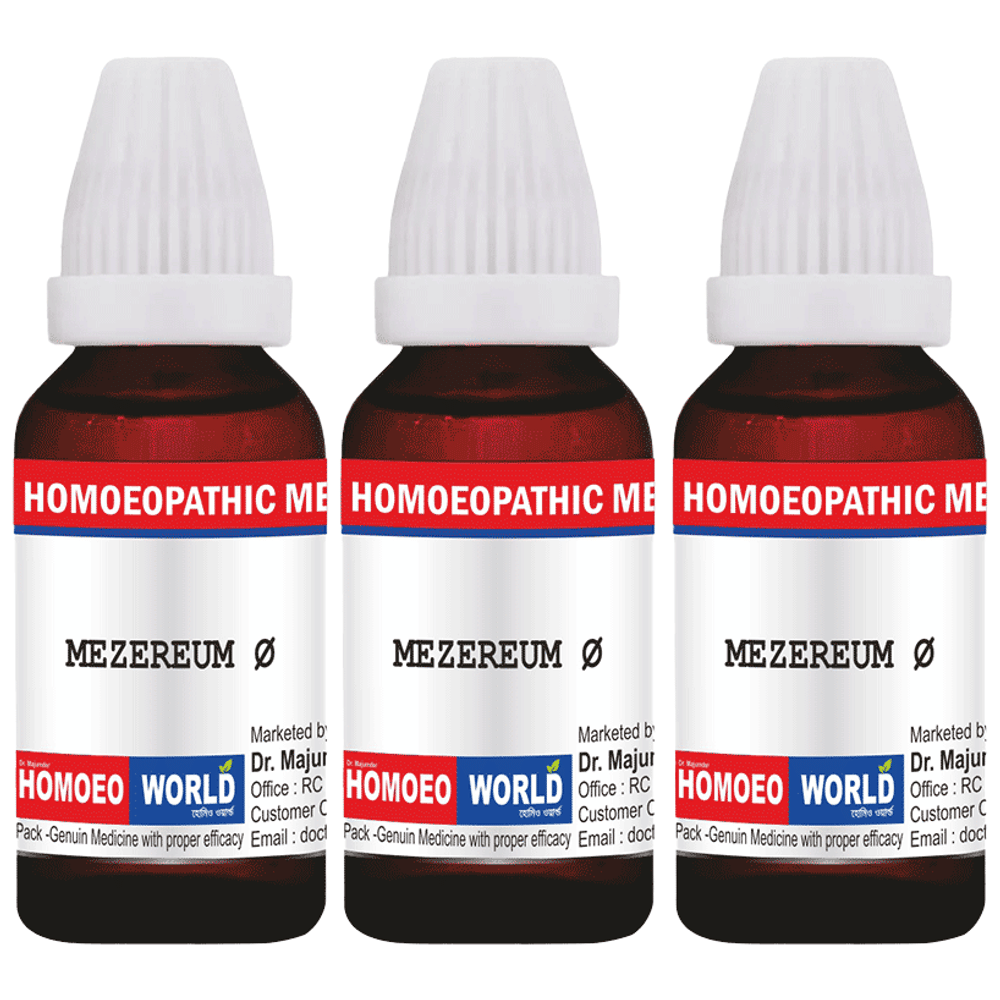 Dr. Majumder Homeo World Mezereum Mother Tincture (30ml Each) Q combo pack of 3 bottles