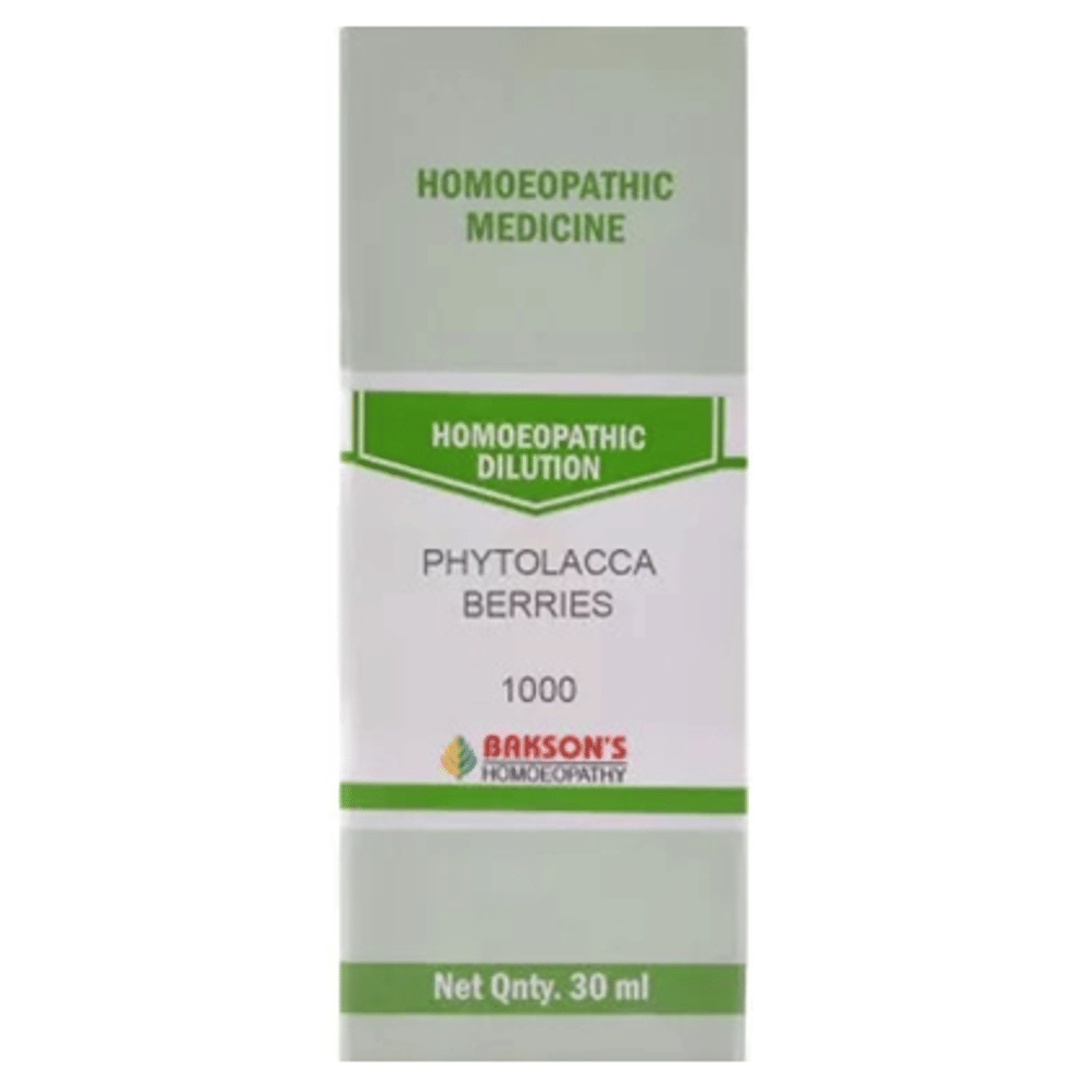 Bakson's Homeopathy Phytolacca Berries Dilution 1000 CH bottle of 30 ml Dilution