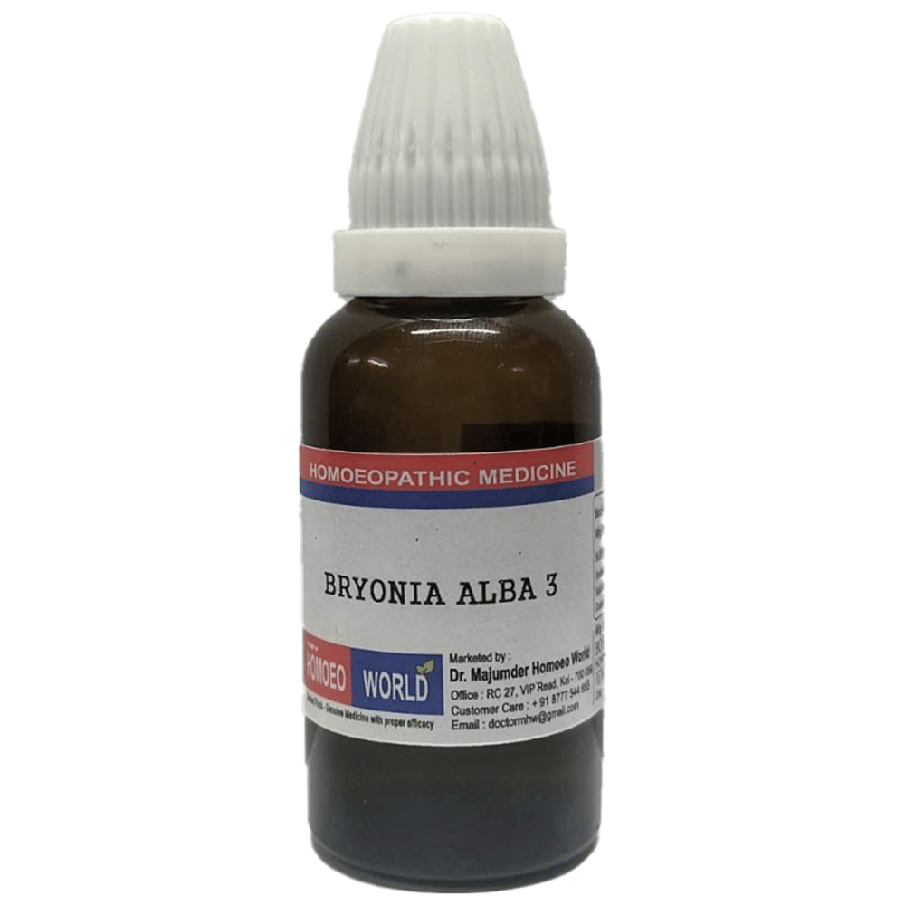Dr. Majumder Homeo World Bryonia Alba Dilution 3 (30ml Each) box of 1 Bottle
