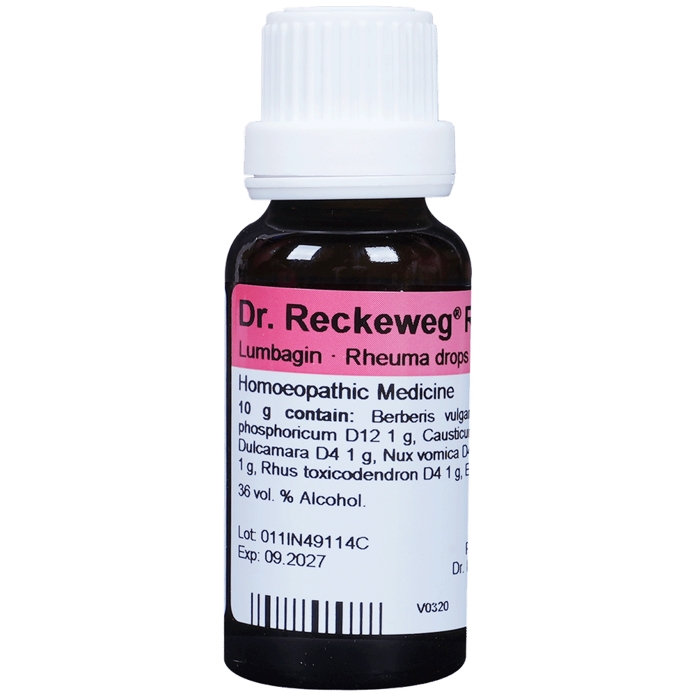 Dr. Reckeweg R11 Rheumatism Drop | For Pain Relief | Effective for Sprains and Strains| Bone, Joint & Muscle Care bottle of 22 ml Drop