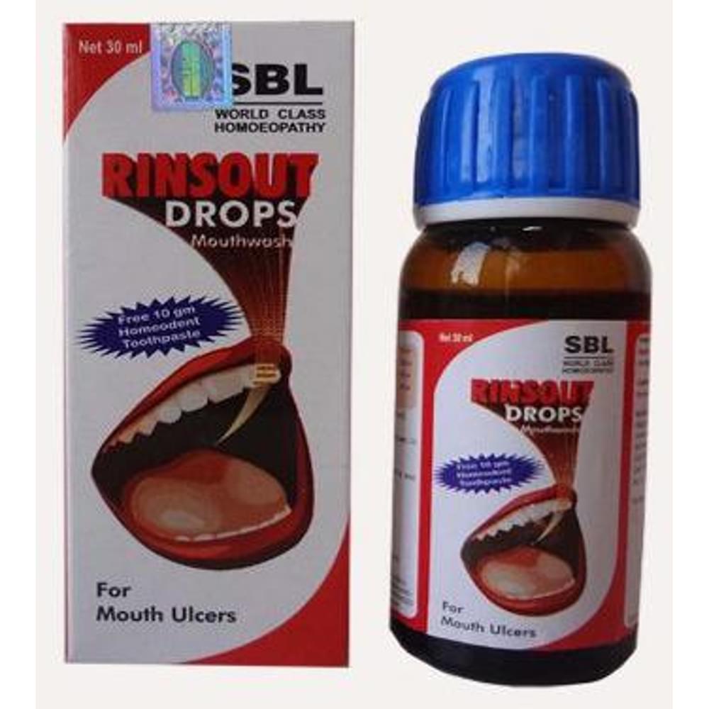 SBL Rinsout Drop Mouthwash bottle of 30 ml Drop