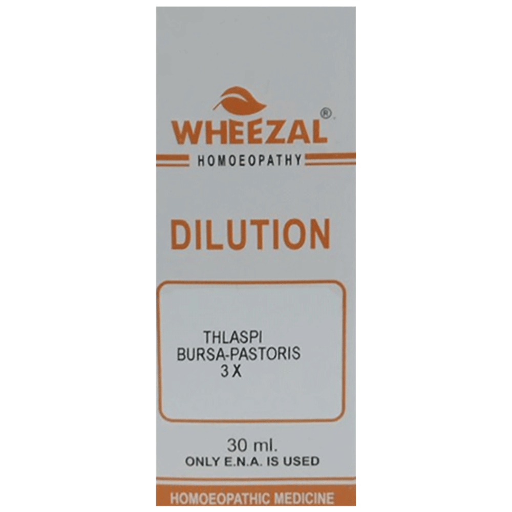 Wheezal Thalapsi Bursa Pastoris Dilution 3X bottle of 30 ml Dilution Wheezal Thalapsi Bursa Pastoris Dilution 3X bottle of 30 ml Dilution