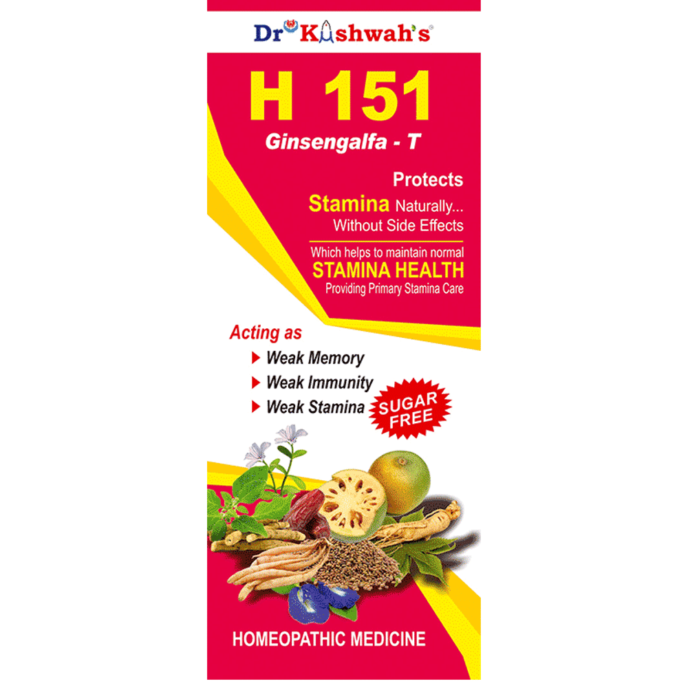 Dr Kushwah's H 151 Ginsengalfa-T Sugar Free bottle of 225 ml Liquid
