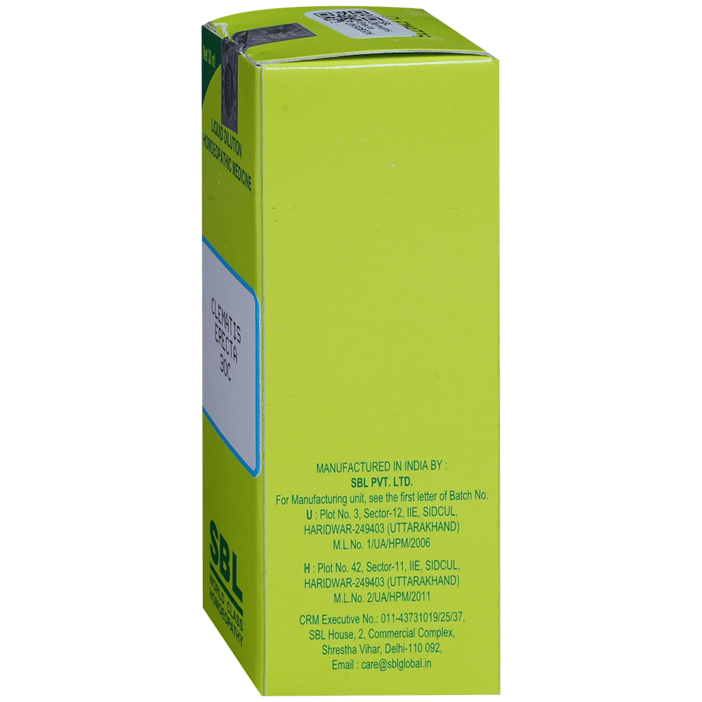 SBL Clematis Erecta Dilution 30 CH bottle of 30 ml Dilution SBL Clematis Erecta Dilution 30 CH bottle of 30 ml Dilution