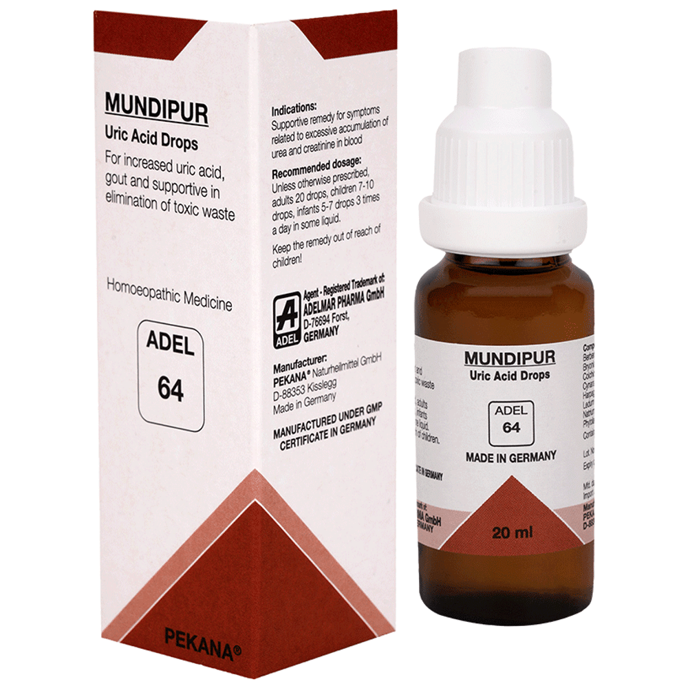 ADEL 64 Mundipur Uric Acid Drop bottle of 20 ml Drop
