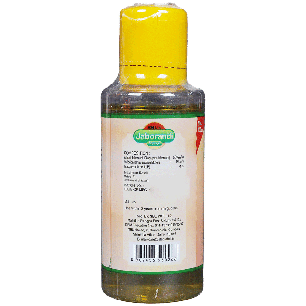 SBL Jaborandi Hair Oil bottle of 100 ml Oil