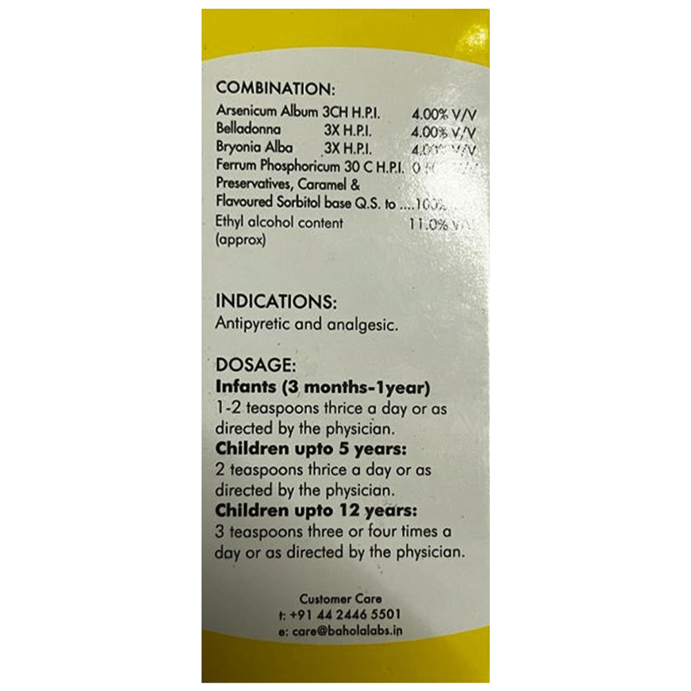 Bahola Q3 Analgesic & Antipyretic Syrup (60ml Each) Bottle combo pack of 2 bottles