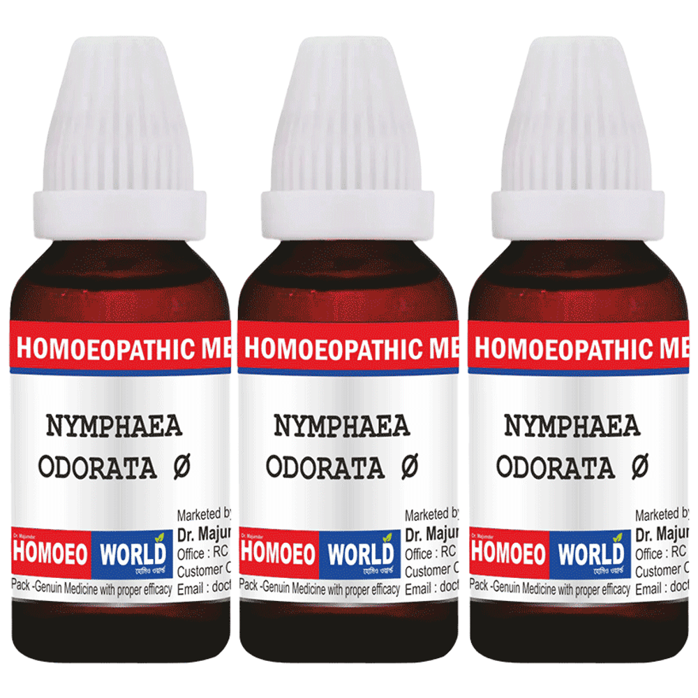 Dr. Majumder Homeo World Nymphaea Odorata Mother Tincture (30ml Each) Q combo pack of 3 bottles