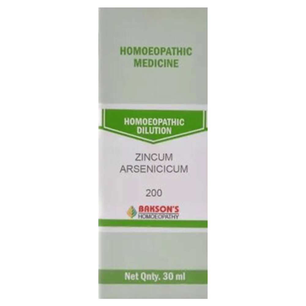 Bakson's Homeopathy Zincum Arsenicicum  Dilution 200 bottle of 30 ml Dilution
