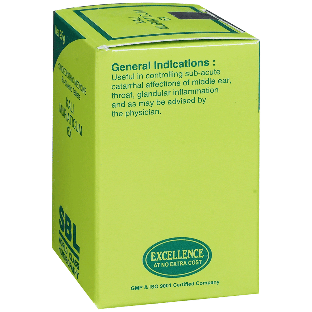 SBL Kali Muriaticum Biochemic Tablet 6X bottle of 25 gm Biochemic Tablet SBL Kali Muriaticum Biochemic Tablet 6X bottle of 25 gm Biochemic Tablet