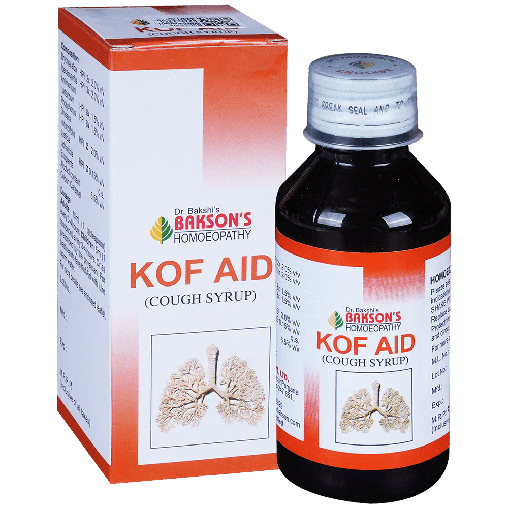 Bakson's Homeopathy Kof Aid Cough Syrup bottle of 115 ml Syrup