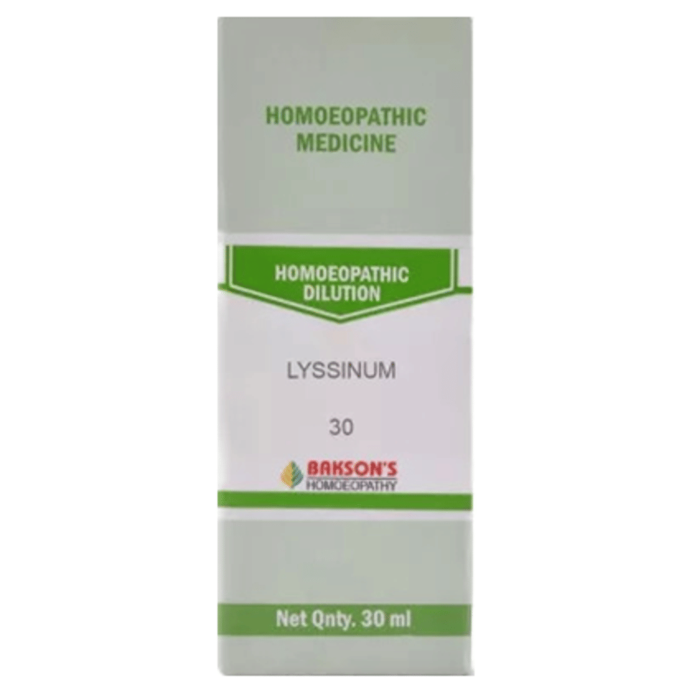 Bakson's Homeopathy Lyssinum Dilution 30 bottle of 30 ml Dilution