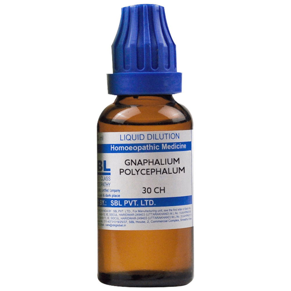 SBL Gnaphalium Polycephalum Dilution 30 CH bottle of 30 ml Dilution SBL Gnaphalium Polycephalum Dilution 30 CH bottle of 30 ml Dilution