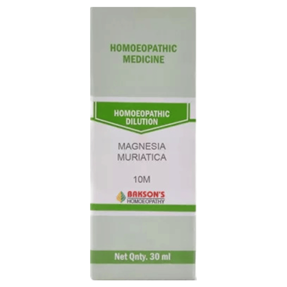 Bakson's Homeopathy Magnesia Muriatica Dilution 10M bottle of 30 ml Dilution