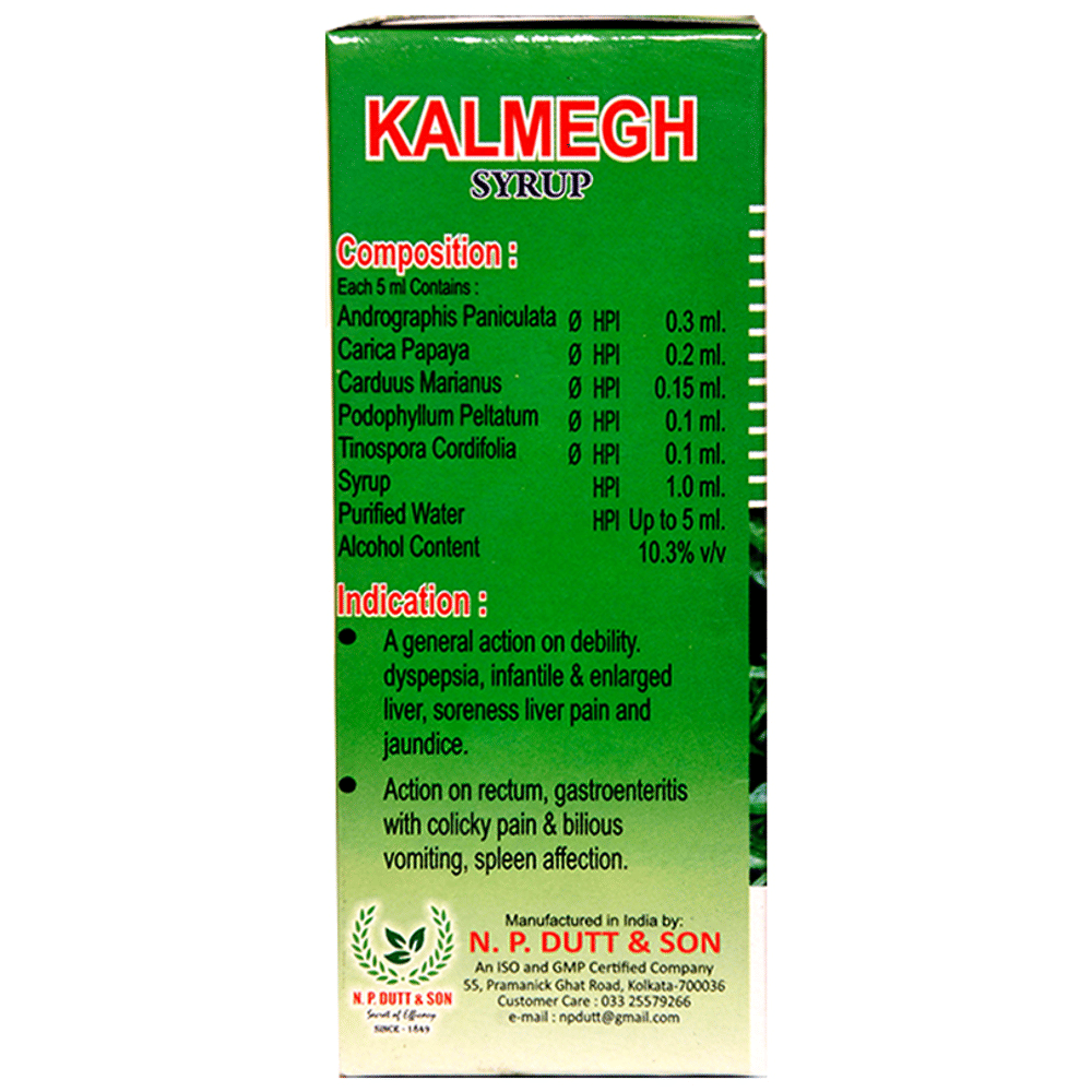 N.P. Dutt & Son Kalmegh Syrup bottle of 200 ml Syrup
