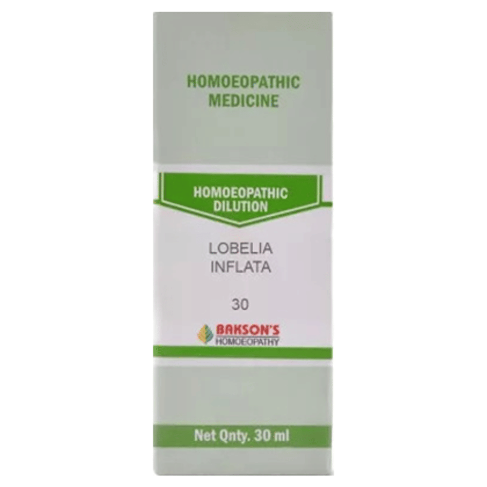 Bakson's Homeopathy Lobelia Inflata Dilution 30 bottle of 30 ml Dilution