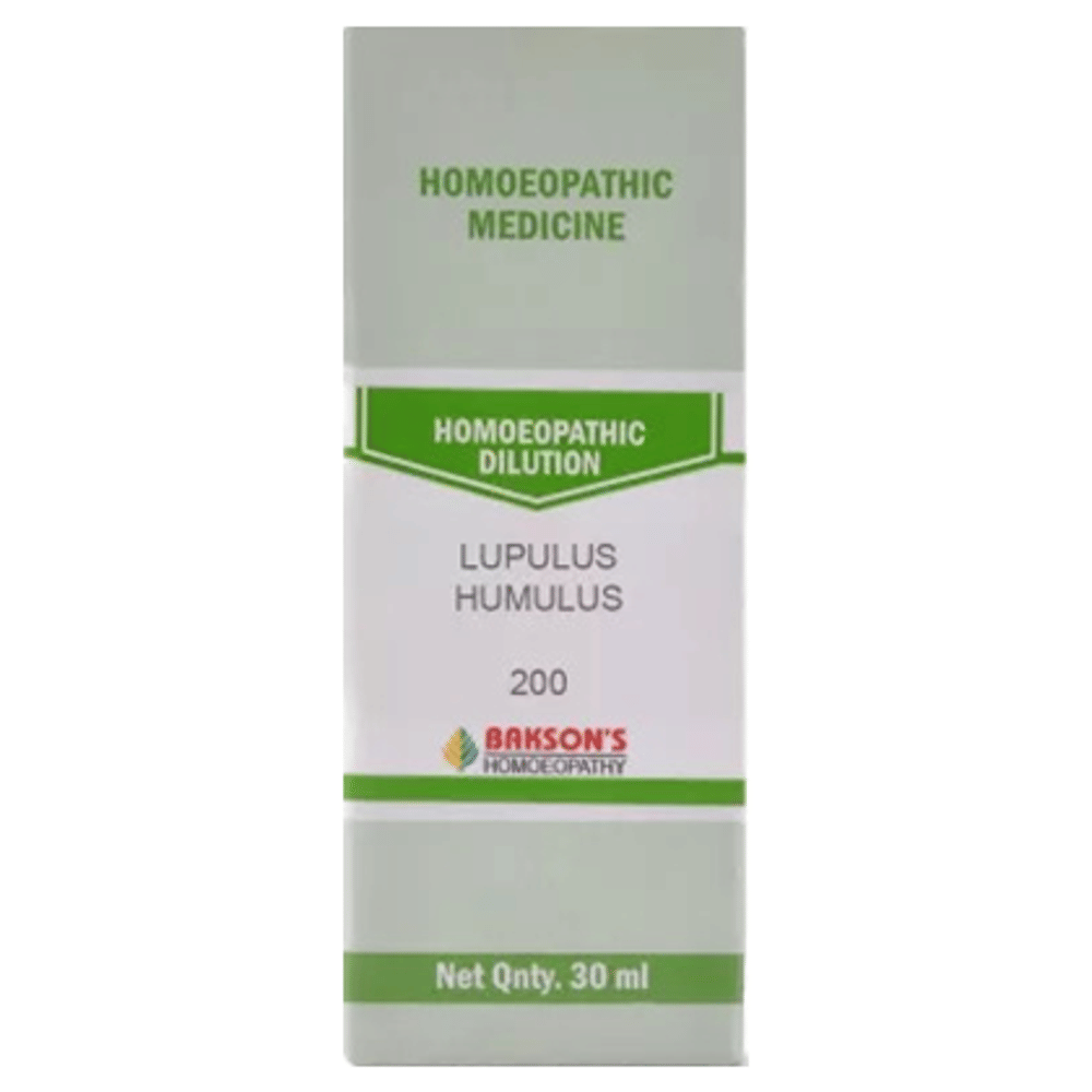 Bakson's Homeopathy Lupulus Humulus Dilution 200 bottle of 30 ml Dilution