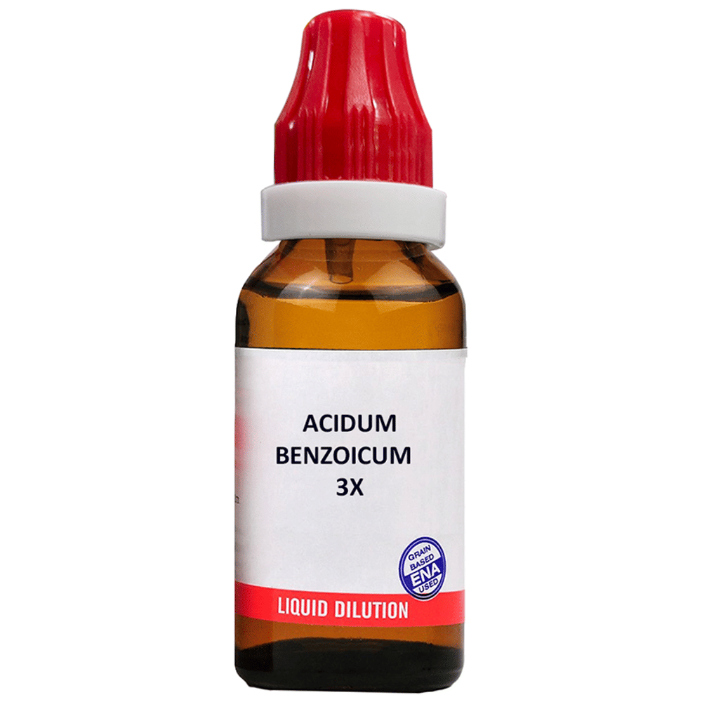 Bjain Acidum Benzoicum Dilution 3X bottle of 10 ml Dilution