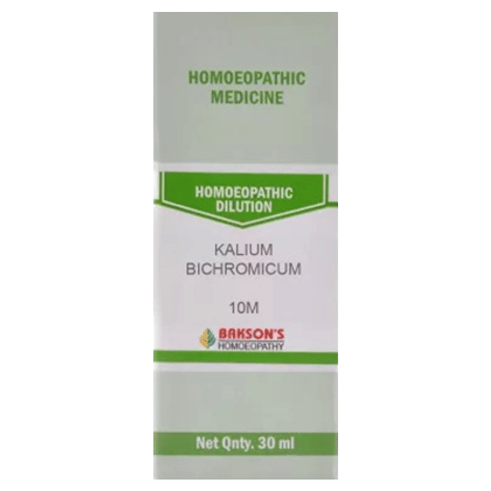 Bakson's Homeopathy Kalium Bichromicum Dilution 10M bottle of 30 ml Dilution