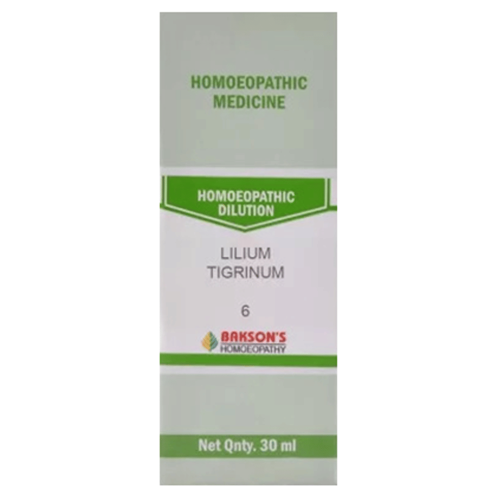 Bakson's Homeopathy Lilium Tigrinum Dilution 6 CH bottle of 30 ml Dilution