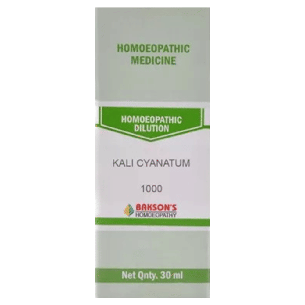 Bakson's Homeopathy Kali Cyanatum Dilution 1000 CH bottle of 30 ml Dilution