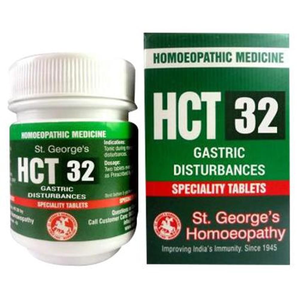 St. George’s HCT 32 Gastric Disturbances Tablet bottle of 30 gm Tablet St. George’s HCT 32 Gastric Disturbances Tablet bottle of 30 gm Tablet