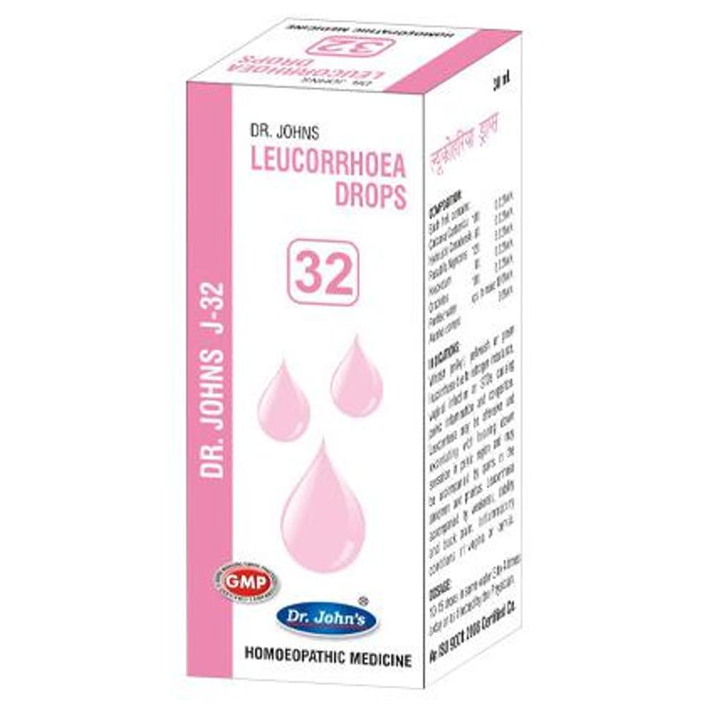 Dr. Johns J-32 Leucorrhoea Drop bottle of 30 ml Drop Dr. Johns J-32 Leucorrhoea Drop bottle of 30 ml Drop