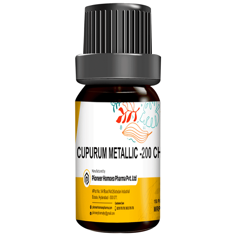 Pioneer Pharma  Cupurum Metallic Globules Pellet Multidose Pills 200 CH bottle of 150 tablets