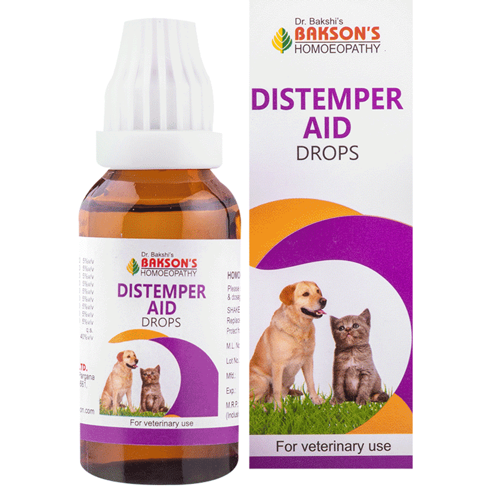 Bakson's Homeopathy Distemper Aid Drop for Veterinary Use bottle of 30 ml Drop