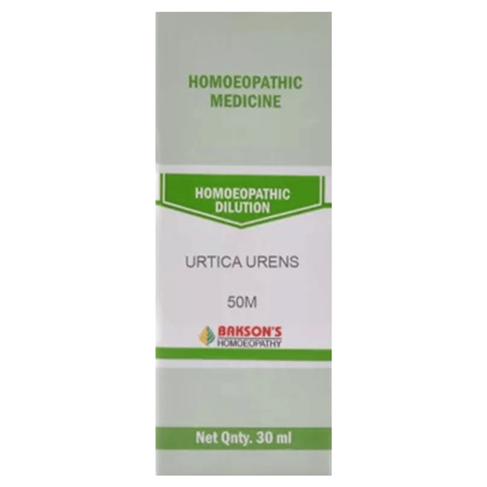 Bakson's Homeopathy Urtica Urens Dilution 50M bottle of 30 ml Dilution Bakson's Homeopathy Urtica Urens Dilution 50M bottle of 30 ml Dilution