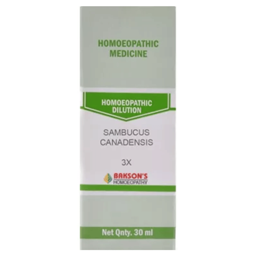 Bakson's Homeopathy Sambucus Canadensis Dilution 3X bottle of 30 ml Dilution