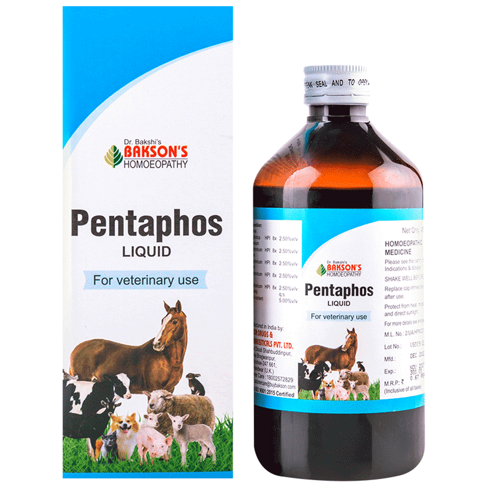 Bakson's Homeopathy Pentaphos Liquid for Veterinary Use bottle of 200 ml Liquid Bakson's Homeopathy Pentaphos Liquid for Veterinary Use bottle of 200 ml Liquid