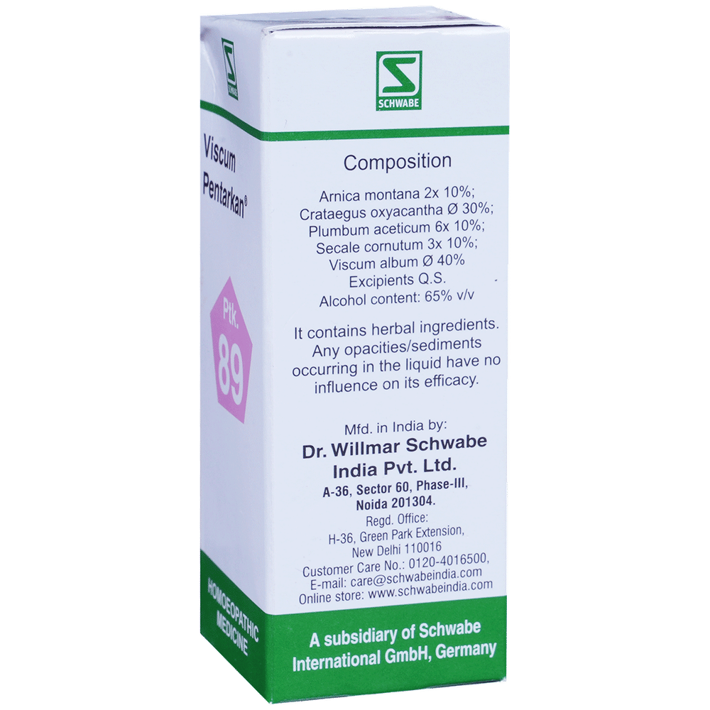 Dr Willmar Schwabe India Viscum Pentarkan Ptk 89 Drop bottle of 30 ml Drop