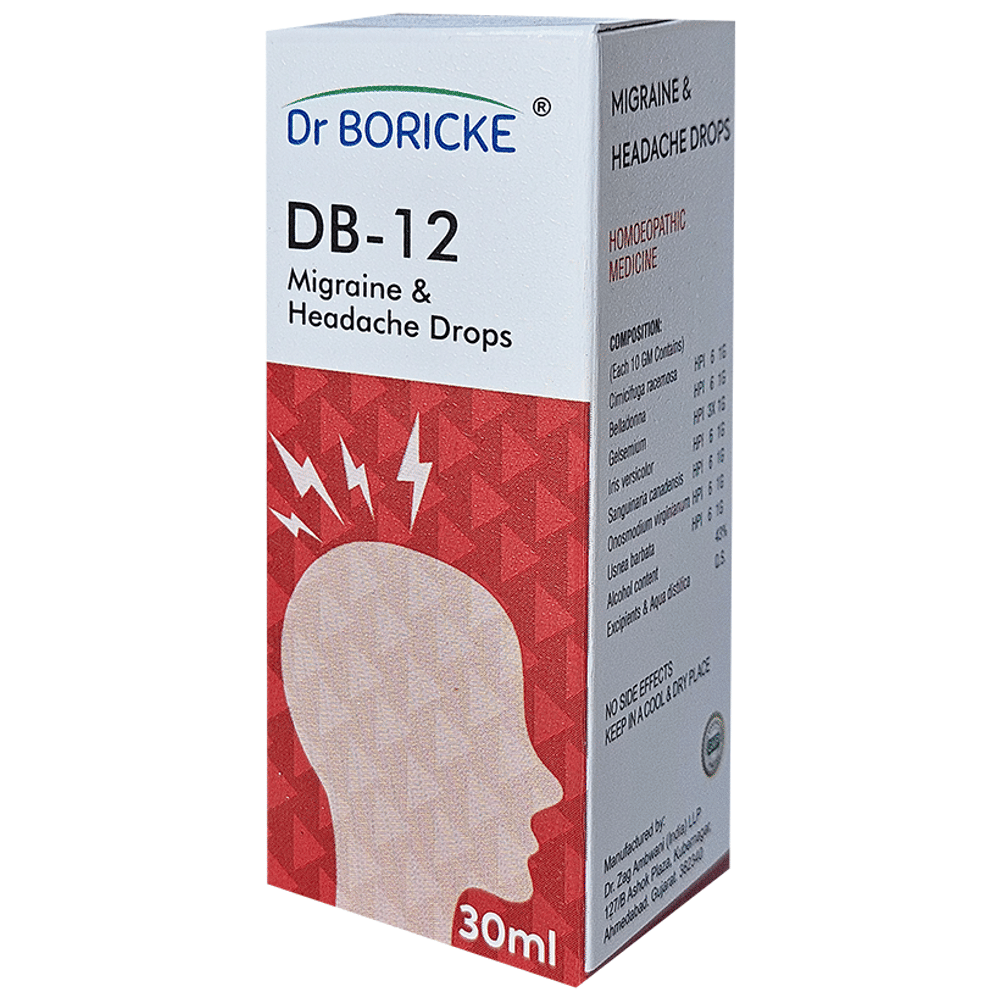 Dr Boricke DB 12 Migraine & Headache Drop bottle of 30 ml Oral Drops