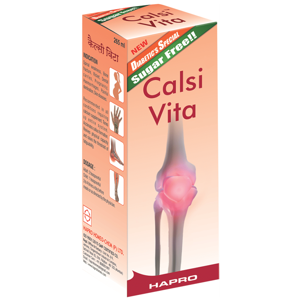 Hapro Calsi Vita Syrup Sugar Free bottle of 265 ml Syrup