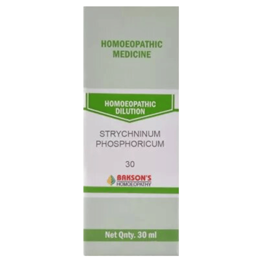 Bakson's Homeopathy Strychninum Phosphroicum Dilution 30 bottle of 30 ml Dilution Bakson's Homeopathy Strychninum Phosphroicum Dilution 30 bottle of 30 ml Dilution