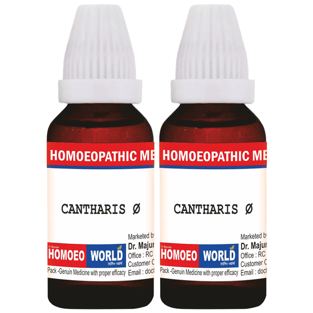 Dr. Majumder Homeo World Cantharis Mother Tincture (30ml Each) Q combo pack of 2 bottles