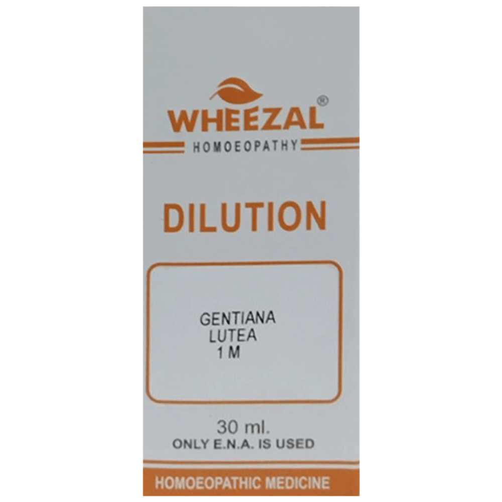 Wheezal Gentiana Lutea Dilution 1M bottle of 30 ml Dilution